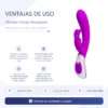 VIBRADOR HARLAN RECARGABLE 12 FUNCIONES USB 21CM X 3CM