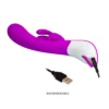 VIBRADOR HARLAN RECARGABLE 12 FUNCIONES USB 21CM X 3CM