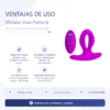 VIBRADOR DUAL  ANAL VAGINAL PUNTO-G SILICONA MULTIFUNCION RECARGABLE USB CONTROL REMOTO