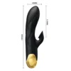 VIBRADOR GOLD ROYAL PLEASURE SUCCIONADOR DE CLITORIS 7 FUNCIONES SILICONA USB RECARGABLE 19CM X 3,6CM