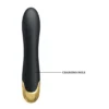 VIBRADOR GOLD  ROYAL PLEASURE DOBLE ESTIMULACIÓN CON 7 FUNCIONES EN SILICONA LÍQUIDA USB RECARGABLE