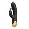 VIBRADOR GOLD  ROYAL PLEASURE DOBLE ESTIMULACIÓN CON 7 FUNCIONES EN SILICONA LÍQUIDA USB RECARGABLE