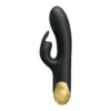 VIBRADOR GOLD  ROYAL PLEASURE DOBLE ESTIMULACIÓN CON 7 FUNCIONES EN SILICONA LÍQUIDA USB RECARGABLE