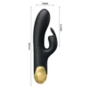 VIBRADOR GOLD  ROYAL PLEASURE DOBLE ESTIMULACIÓN CON 7 FUNCIONES EN SILICONA LÍQUIDA USB RECARGABLE