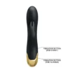 VIBRADOR GOLD  ROYAL PLEASURE DOBLE ESTIMULACIÓN CON 7 FUNCIONES EN SILICONA LÍQUIDA USB RECARGABLE