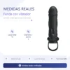 FUNDA CON VIBRADOR Y EXTENSIÓN EXTIENDE 2CM - 14CM X 3CM SILICONA