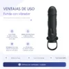 FUNDA CON VIBRADOR Y EXTENSIÓN EXTIENDE 2CM - 14CM X 3CM SILICONA