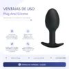 PLUG ANAL SILICONA CON BOLA INTERIOR 8,4 CM X 3CM