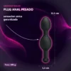 PLUG ANAL SILICONA CON BOLA INTERIOR 12,5 CM X 3,3CM