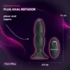 VIBRADOR ROTADOR ANAL CONTROL REMOTO SILICONA RECARGABLE 13CM X 3,5CM
