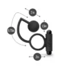 ANAL ADVENTURES PLATINUM - SILICONE ANAL BALL WITH VIBRATING C-RING - BLACK