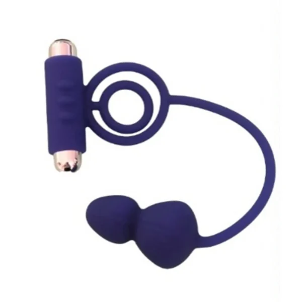 PERFORMANCE - PENETRATOR ANAL PLUG WITH VIBRATING COCK RINGS - INDIGO