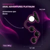 ANAL ADVENTURES PLATINUM - SILICONE ANAL BEADS WITH VIBRATING C-RING - BLACK
