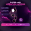 ANAL ADVENTURES PLATINUM - SILICONE ANAL BEADS WITH VIBRATING C-RING - BLACK