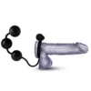 ANAL ADVENTURES PLATINUM - SILICONE ANAL BEADS WITH VIBRATING C-RING - BLACK
