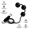 ANAL ADVENTURES PLATINUM - SILICONE ANAL BEADS WITH VIBRATING C-RING - BLACK