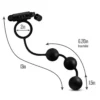 ANAL ADVENTURES PLATINUM - SILICONE ANAL BEADS WITH VIBRATING C-RING - BLACK