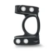 PERFORMANCE - VS8 - SILICONE DOUBLE COCK &amp; BALL STRAP - BLACK