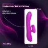 VIBRADOR CRIS CLITORIS ROTATIVO 11 FUNCIONES SILICONA USB RECARGABLE