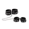 ESPOSAS DE MANO TOBILLO CON CADENA LARGA- ECO-CUERO NEGRO
