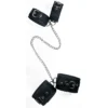 ESPOSAS DE MANO TOBILLO CON CADENA LARGA- ECO-CUERO NEGRO