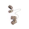 ESPOSAS DE MANO Y TOBILLO CON CADENA LARGA - ECO CUERO  ANIMAL PRINT DORADO