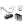 SET BDSM ANIMAL PRINT PLATEADO 4 PIEZAS