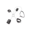 ESPOSAS CRUZ DE MANO Y TOBILLO CON COLLAR DE CADENA - ECO CUERO NEGRO
