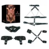 KIT LUXURY CHAROL NEGRO CON STRASS 4 PIEZAS
