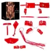 KIT LUXURY CHAROL ROJO ECO CUERO 8 PIEZAS