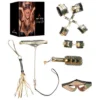 KIT LUXURY GOLD CON PUNTILLA NEGRA 7 PIEZAS