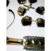 KIT LUXURY GOLD CON PUNTILLA NEGRA 7 PIEZAS