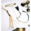 KIT LUXURY GOLD CON PUNTILLA NEGRA 7 PIEZAS