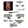 KIT LUXURY REPTIL BLANCO Y NEGRO 7 PIEZAS