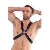 PECHERA CRUZADA CON TACHAS - UNISEX - ECO CUERO