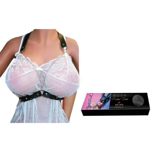 CORPIÑO SEXY CHAIN NEGRO - ECO CUERO