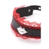 COLLAR CHOKER CON PUNTILLA ROJA Y BOQUITA PLATEADA