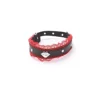 COLLAR CHOKER CON PUNTILLA ROJA Y BOQUITA PLATEADA