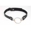 MORDAZA CON ARGOLLA DE 4CM - ECO CUERO NEGRO