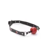 MORDAZA BOLA ROJA ECO CUERO Y TACHAS ROJAS