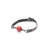 MORDAZA BOLA ROJA ECO CUERO Y TACHAS ROJAS