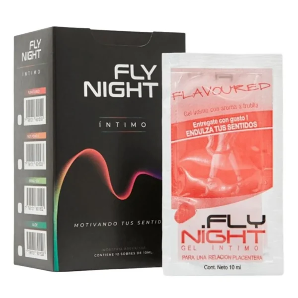 CAJA X12 SACHET GEL FLAVOURED SABOR FRUTILLA 10ML