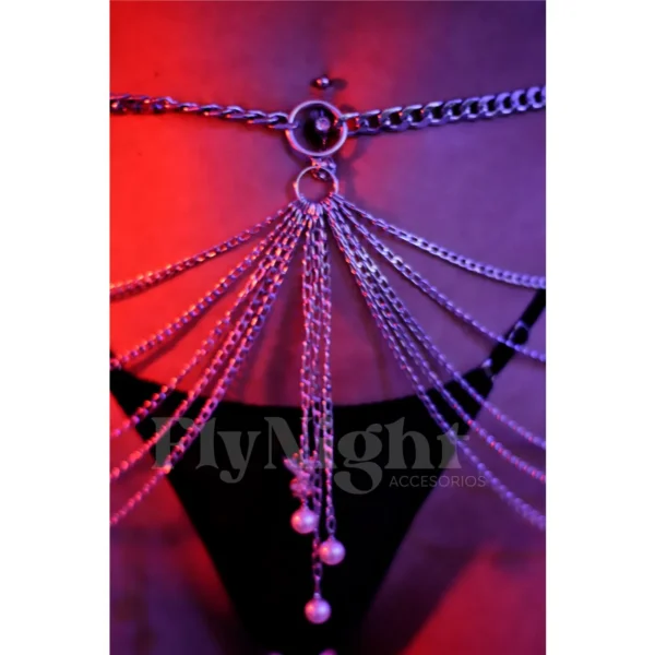 CADERERA DE CADENAS CON PERLAS