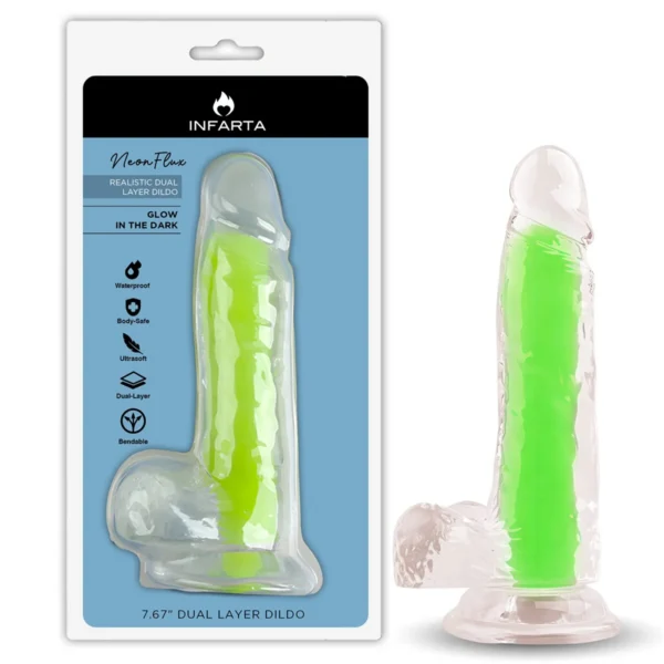 DILDO NEONFLUX GREEN - BRILLA EN LA OSCURIDAD