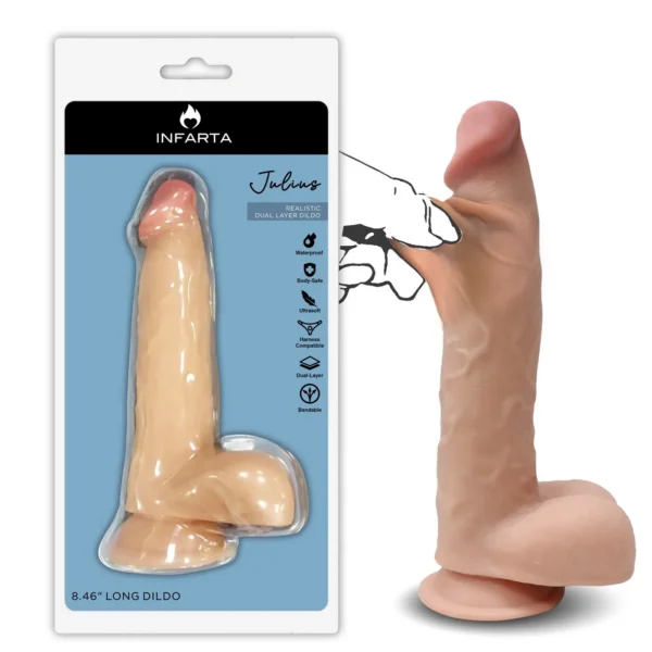 JULIUS DILDO DUAL PELLIZCABLE VERTEBRADO
