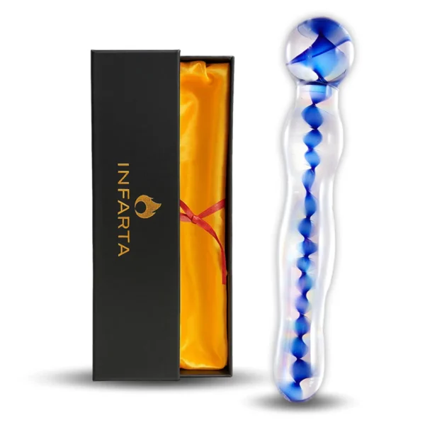 GLASS DILDO HELIXBLUE