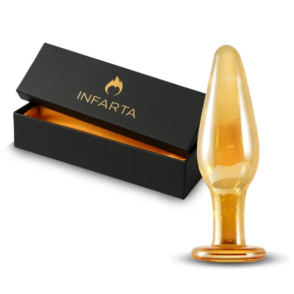 GLASS ANAL PLUG  AURUM