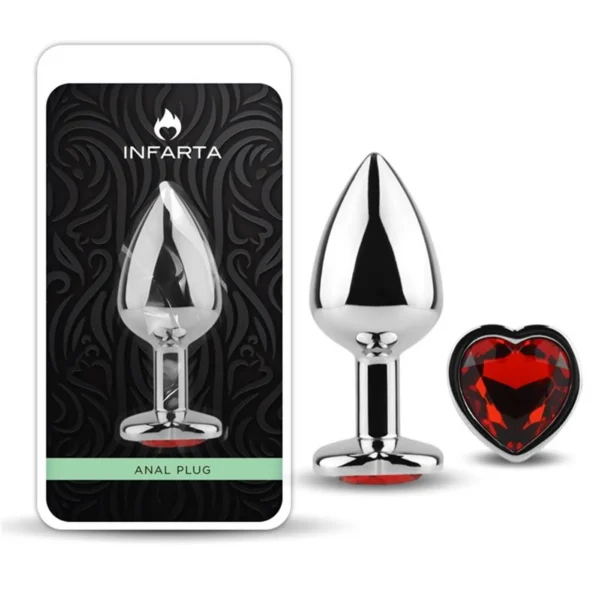 ANAL PLUG HEART LOVE METAL SMALL RED