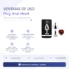 ANAL PLUG HEART LOVE METAL SMALL RED