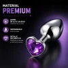 ANAL PLUG HEART LOVE METAL SMALL PURPLE